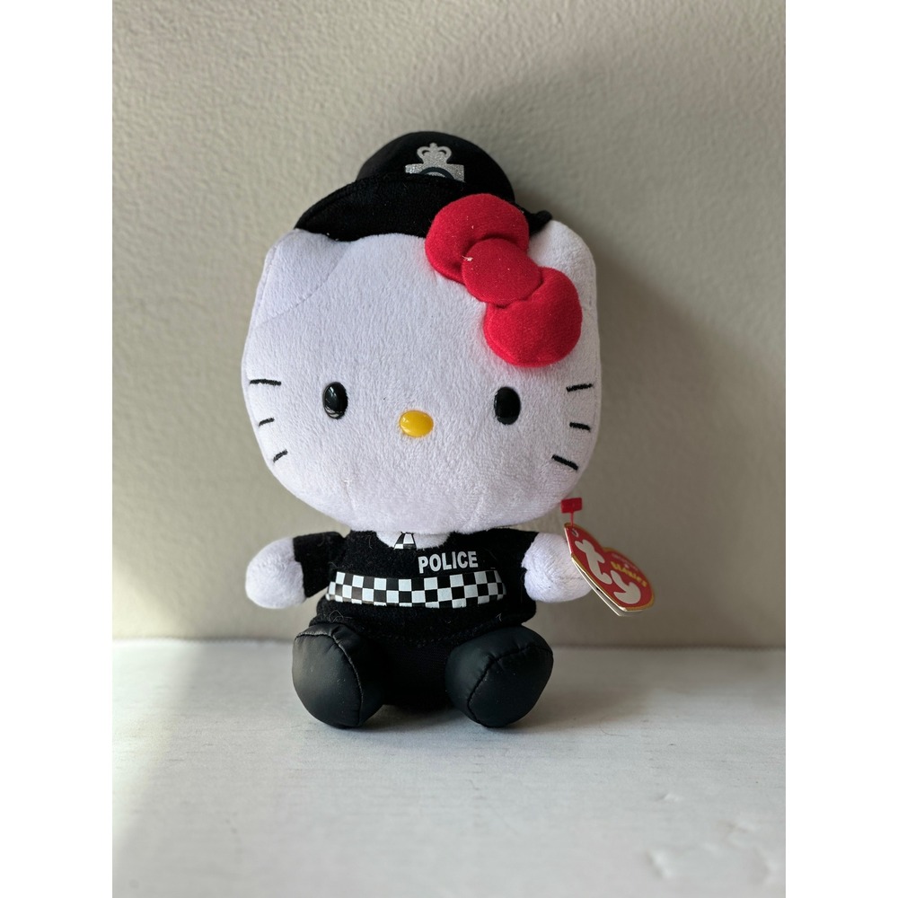 Ty Beanie Babies Hello Kitty Police Officer Plush Sanrio UK Exclusive 2014 NWT